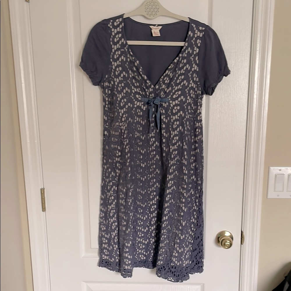 Sundance Blue Silk Blend Flutter Sleeve V-Neck Midi Sundress
